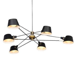 Bethel Black Chandelier in Metal & Aluminum