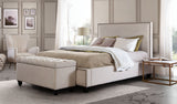 La Jolla Queen Bed with Nail Head Accent by Diamond Sofa - Desert Sand Linen