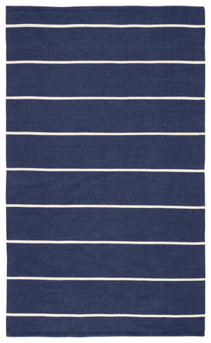 Jaipur Living Corbina Indoor/ Outdoor Stripe Dark Blue/ Ivory Area Rug (8'10"X11'9")