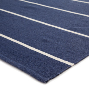 Jaipur Living Corbina Indoor/ Outdoor Stripe Dark Blue/ Ivory Area Rug (8'10"X11'9")