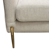 Lane Chair in Light Cream Fabric with Gold Metal Legs by Diamond Sofa