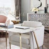 Lane Chair in Light Cream Fabric with Gold Metal Legs by Diamond Sofa