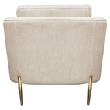 Lane Chair in Light Cream Fabric with Gold Metal Legs by Diamond Sofa