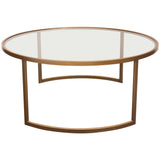 Lane 2PC Round Nesting Set in Brushed Gold Frame w/ Clear Tempered Glass Tops by Diamond Sofa