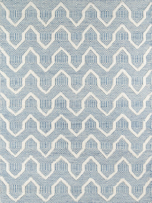 Momeni Erin Gates Langdon LGD-1 Hand Woven Contemporary Geometric Indoor Area Rug Blue 8'6" x 11'6" LANGDLGD-1BLU86B6