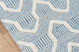 Momeni Erin Gates Langdon LGD-1 Hand Woven Contemporary Geometric Indoor Area Rug Blue 8'6" x 11'6" LANGDLGD-1BLU86B6