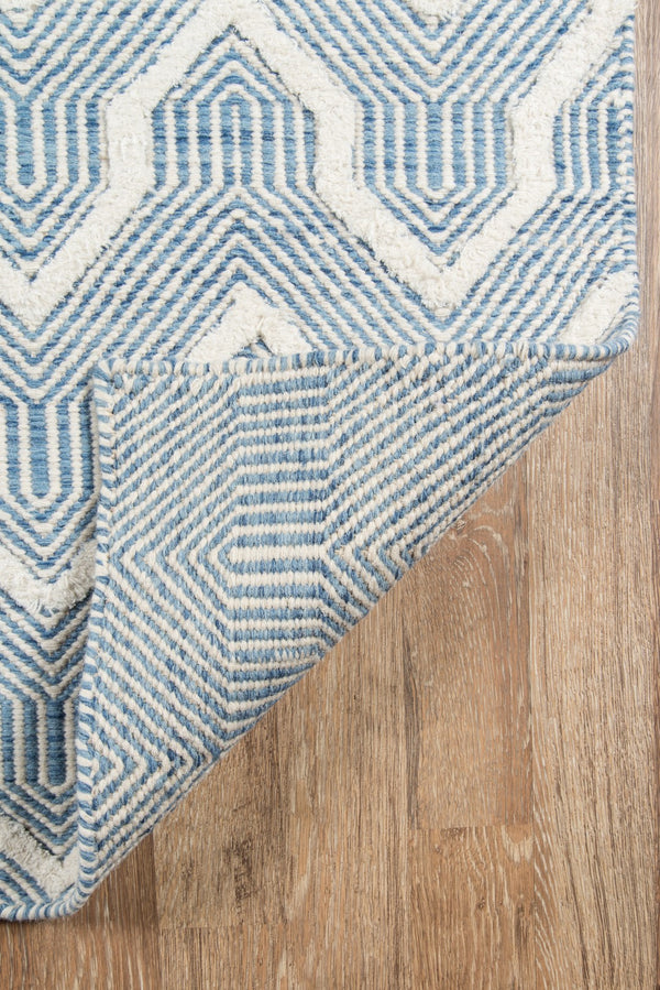 Momeni Erin Gates Langdon LGD-1 Hand Woven Contemporary Geometric Indoor Area Rug Blue 8'6" x 11'6" LANGDLGD-1BLU86B6