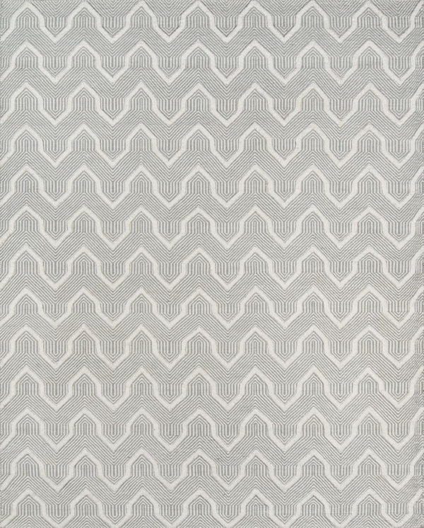 Momeni Erin Gates Langdon LGD-1 Hand Woven Contemporary Geometric Indoor Area Rug Grey 8'6" x 11'6" LANGDLGD-1GRY86B6