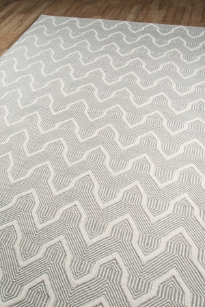 Momeni Erin Gates Langdon LGD-1 Hand Woven Contemporary Geometric Indoor Area Rug Grey 8'6" x 11'6" LANGDLGD-1GRY86B6
