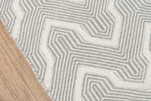 Momeni Erin Gates Langdon LGD-1 Hand Woven Contemporary Geometric Indoor Area Rug Grey 8'6" x 11'6" LANGDLGD-1GRY86B6