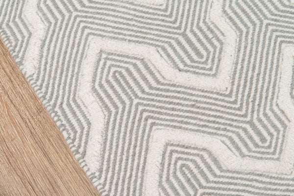 Momeni Erin Gates Langdon LGD-1 Hand Woven Contemporary Geometric Indoor Area Rug Grey 8'6" x 11'6" LANGDLGD-1GRY86B6