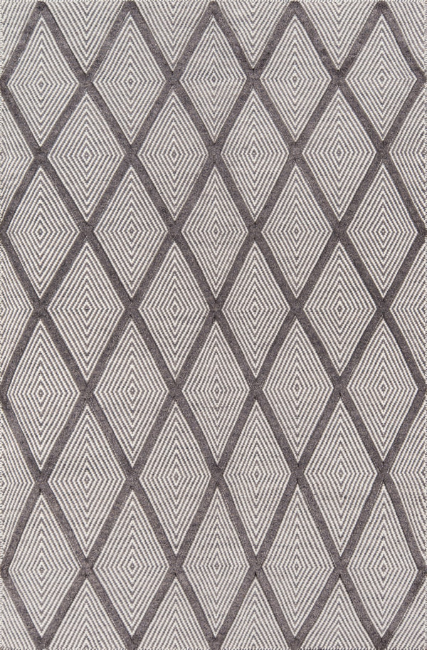 Momeni Erin Gates Langdon LGD-3 Hand Woven Modern Diamond, Dots Indoor Area Rug Charcoal 8'6" x 11'6" LANGDLGD-3CHR86B6