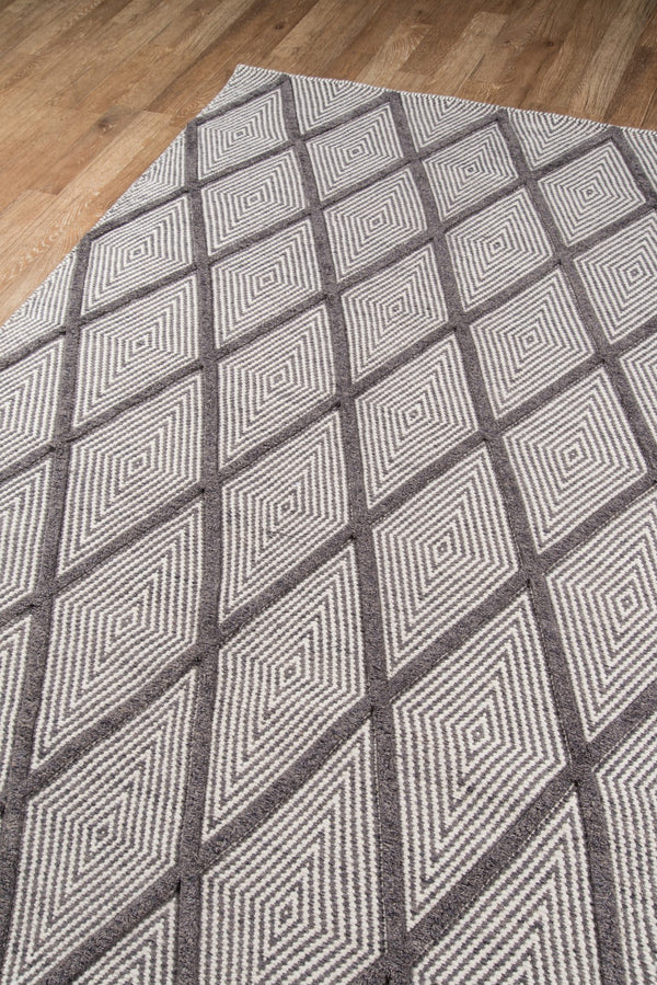 Momeni Erin Gates Langdon LGD-3 Hand Woven Modern Diamond, Dots Indoor Area Rug Charcoal 8'6" x 11'6" LANGDLGD-3CHR86B6