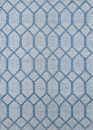 Momeni Erin Gates Langdon LGD-4 Hand Woven Contemporary Diamond Indoor Area Rug Blue 8'6" x 11'6" LANGDLGD-4BLU86B6
