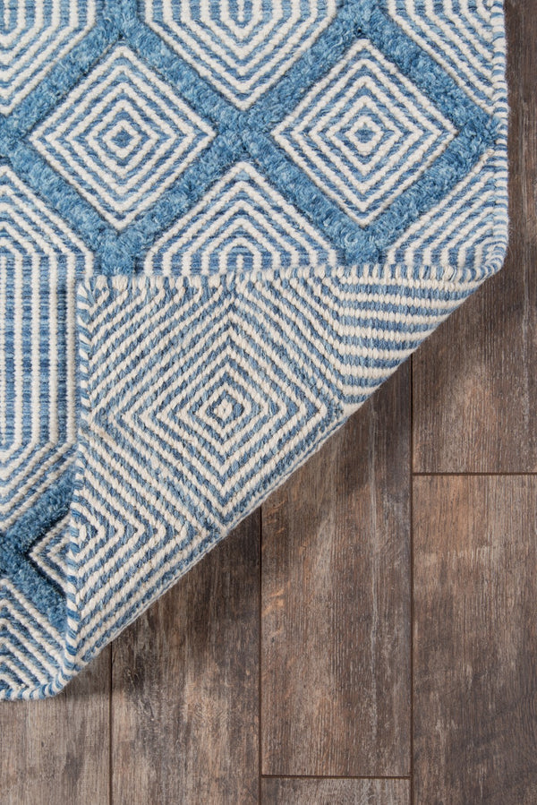 Momeni Erin Gates Langdon LGD-4 Hand Woven Contemporary Diamond Indoor Area Rug Blue 8'6" x 11'6" LANGDLGD-4BLU86B6