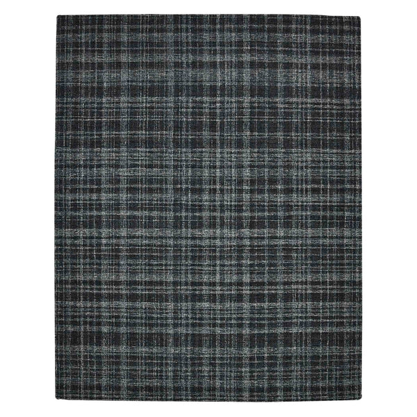 AMER Rugs Laurel LAU-12 Hand-Tufted Plaid Transitional Area Rug Charcoal 8'6" x 11'6"