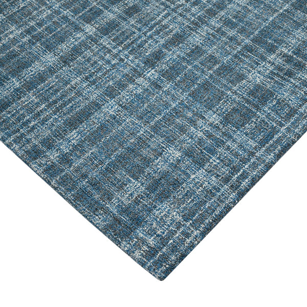 AMER Rugs Laurel LAU-2 Hand-Tufted Plaid Transitional Area Rug Turquoise 8'6" x 11'6"