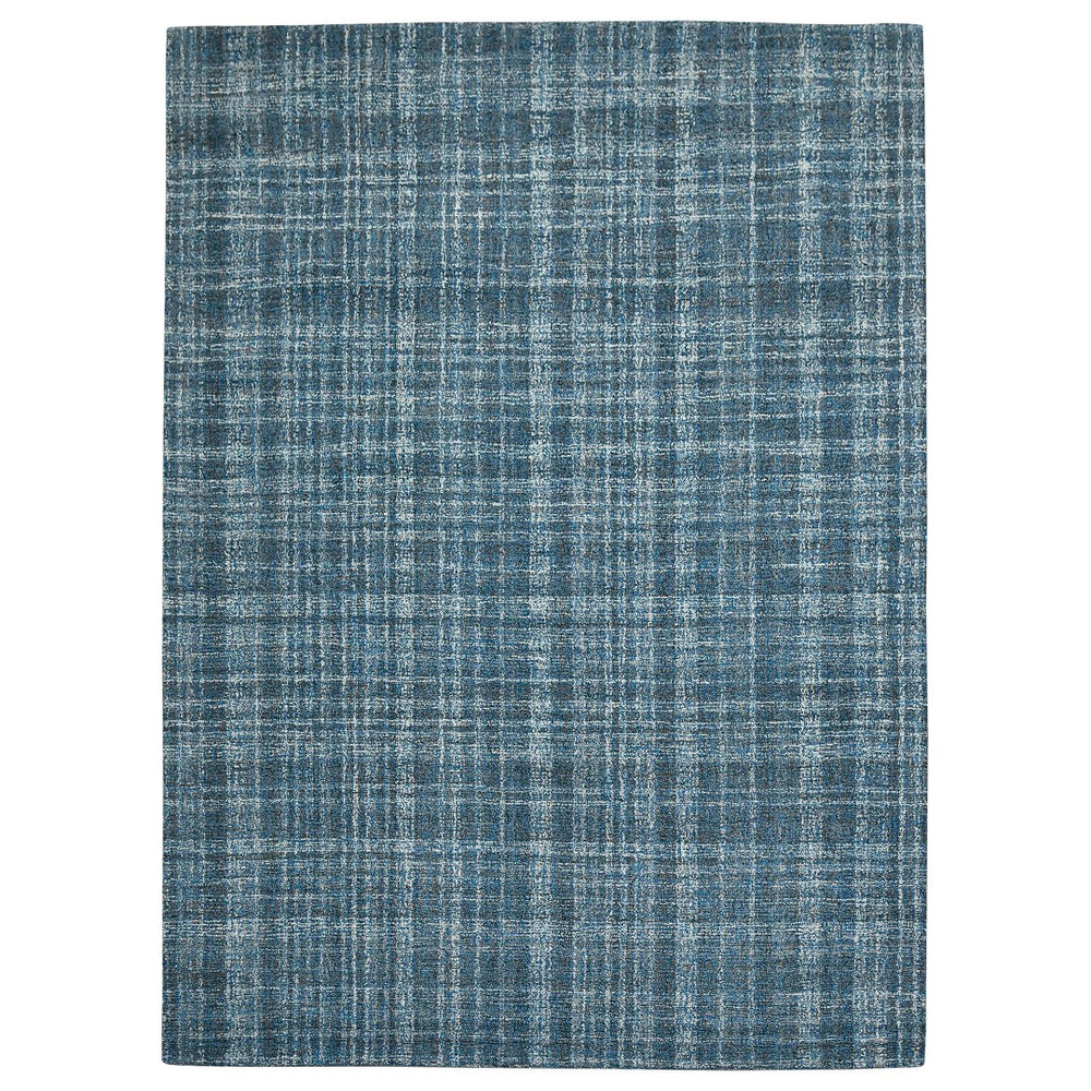 AMER Rugs Laurel LAU-2 Hand-Tufted Plaid Transitional Area Rug Turquoise 5' x 7'6"