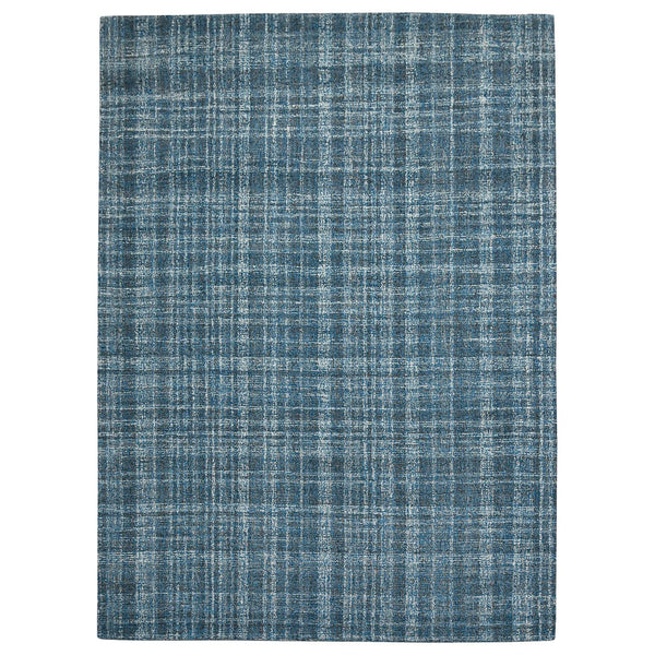 AMER Rugs Laurel LAU-2 Hand-Tufted Plaid Transitional Area Rug Turquoise 5' x 7'6"