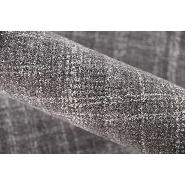 AMER Rugs Laurel LAU-5 Hand-Tufted Plaid Transitional Area Rug Graphite 8'6" x 11'6"