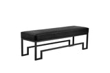 Shatana Home Laurence Bench Black Steel And Faux Black Gator