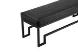 Shatana Home Laurence Bench Black Steel And Faux Black Gator