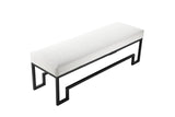 Shatana Home Laurence Bench Black Steel And Faux White Gator