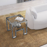 Shatana Home Laurence Side Table High Polish Steel