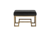 Shatana Home Laurence Stool Brushed Brass And Faux Black Ostrich