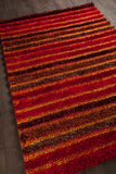 Chandra Rugs Lavasa 100% Polyester Hand-Woven Contemporary Shag Rug Red/Orange 7'9 x 10'6