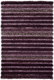 Chandra Rugs Lavasa 100% Polyester Hand-Woven Contemporary Shag Rug Purple/Grey 7'9 x 10'6