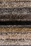 Chandra Rugs Lavasa 100% Polyester Hand-Woven Contemporary Shag Rug Grey/Tan/Black 7'9 x 10'6