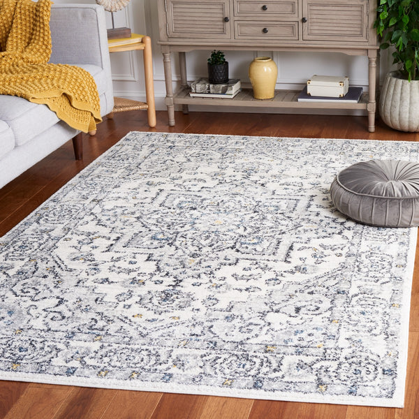 Safavieh Layla 102 Power Loomed Rug Ivory Grey / Charcoal 9' x 12'