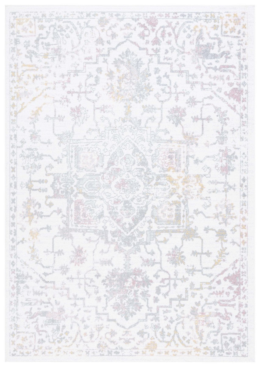 Safavieh Layla 113 Power Loomed Rug Ivory Grey / Pink 9' x 12'