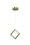 Bethel Gold LED Single Pendant Lighting in Aluminum & Acrylic