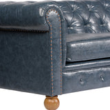 Winston Antique Blue Bonded Leather Sofa Chair