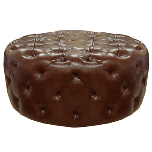 Victoria Ottoman In Brown Bonded Leather