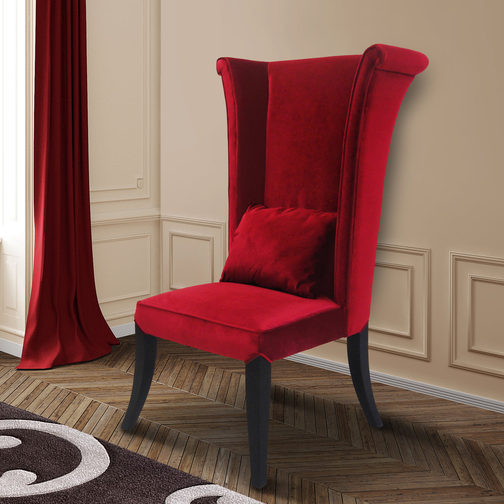 Mad Hatter Dining Chair In Red Rich Velvet