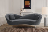 Anabella Gray Fabric Upholstered Sofa with Silver Legs