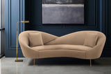 Anabella Natural Fabric Upholstered Sofa with Brushed Gold Legs