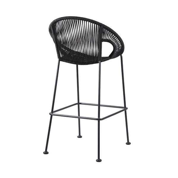 Acapulco 26" Indoor Outdoor Steel Bar Stool with Black Rope