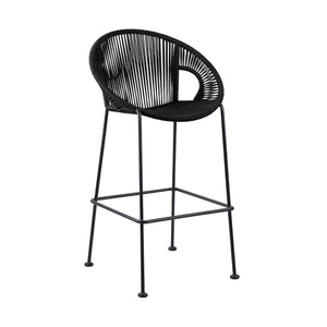 Acapulco 26" Indoor Outdoor Steel Bar Stool with Black Rope