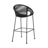 Acapulco 30" Indoor Outdoor Steel Bar Stool with Black Rope