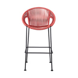 Acapulco 30" Indoor Outdoor Steel Bar Stool with Brick Red Rope