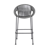 Acapulco 30" Indoor Outdoor Steel Bar Stool with Grey Rope