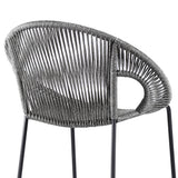 Acapulco 30" Indoor Outdoor Steel Bar Stool with Grey Rope