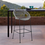 Acapulco 30" Indoor Outdoor Steel Bar Stool with Grey Rope