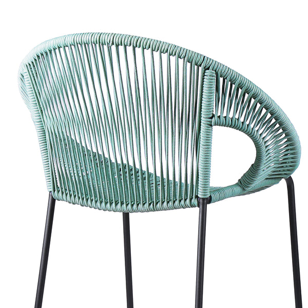 Acapulco 26" Indoor Outdoor Steel Bar Stool with Wasabi Rope