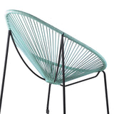 Acapulco Indoor Outdoor Steel Papasan Lounge Chair with Wasabi Rope