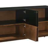 Amigo Black Veneer and Walnut Wood Buffet